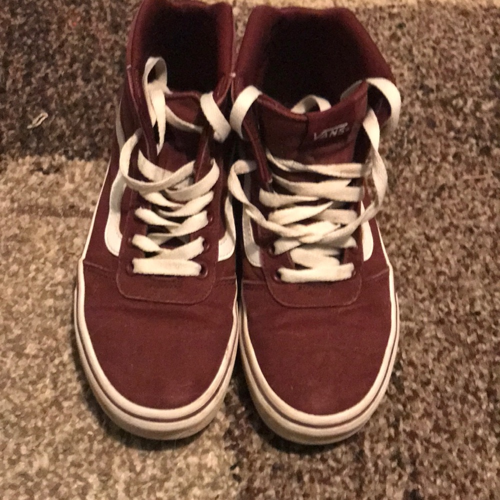 Maroon colored Vans
